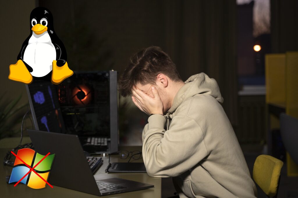 person desperate removes windows, switches to linux